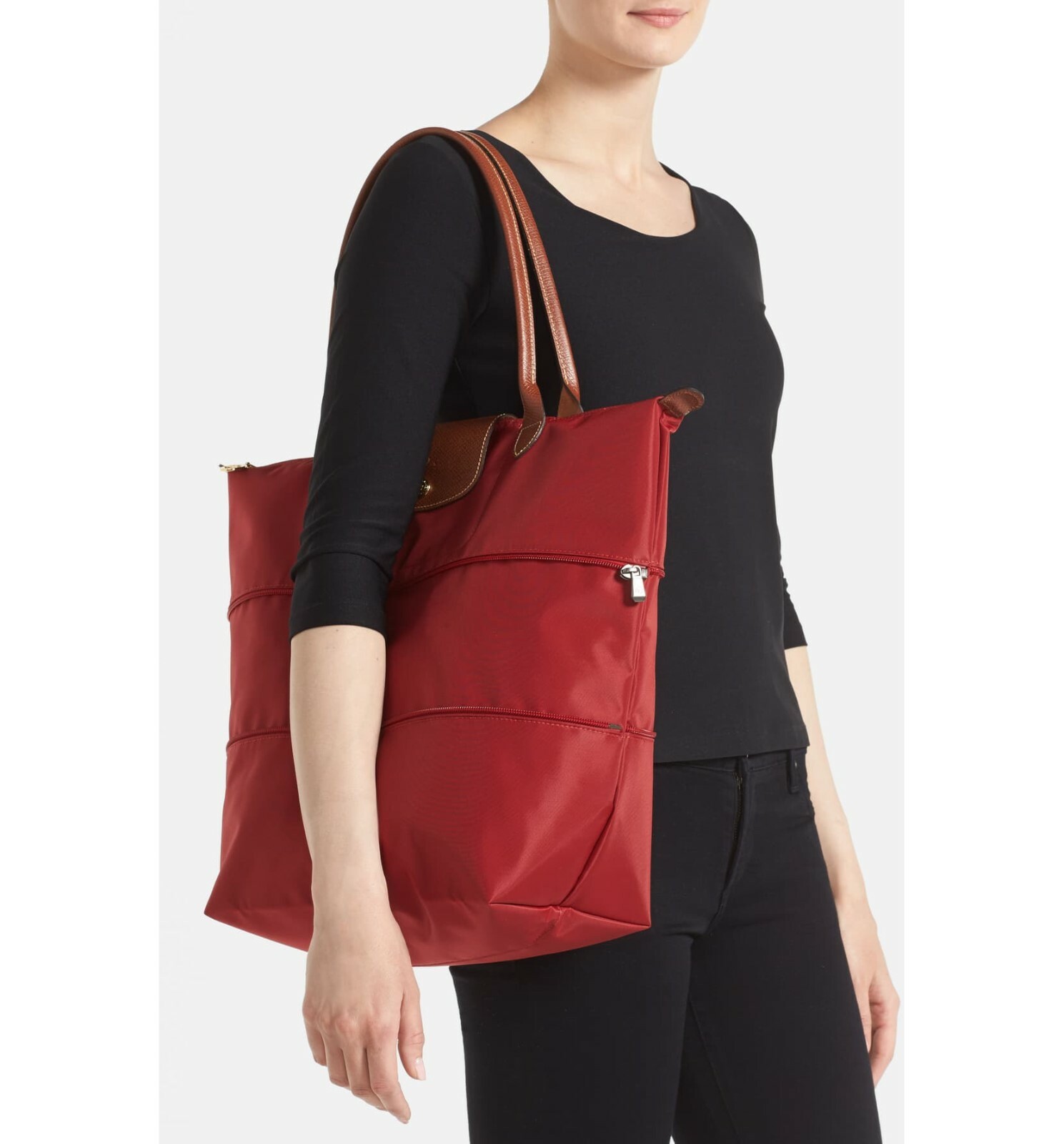 longchamp expandable tote