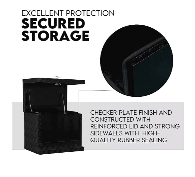 30"x20"x22" Aluminium Generator Tool Box Caravan Ute Generator Storage Black 