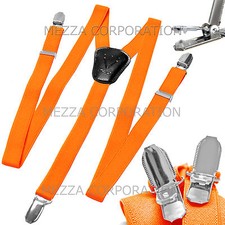 New Kid's Boy's girl's Vesuvio Napoli Suspenders Braces clip on formal Orange