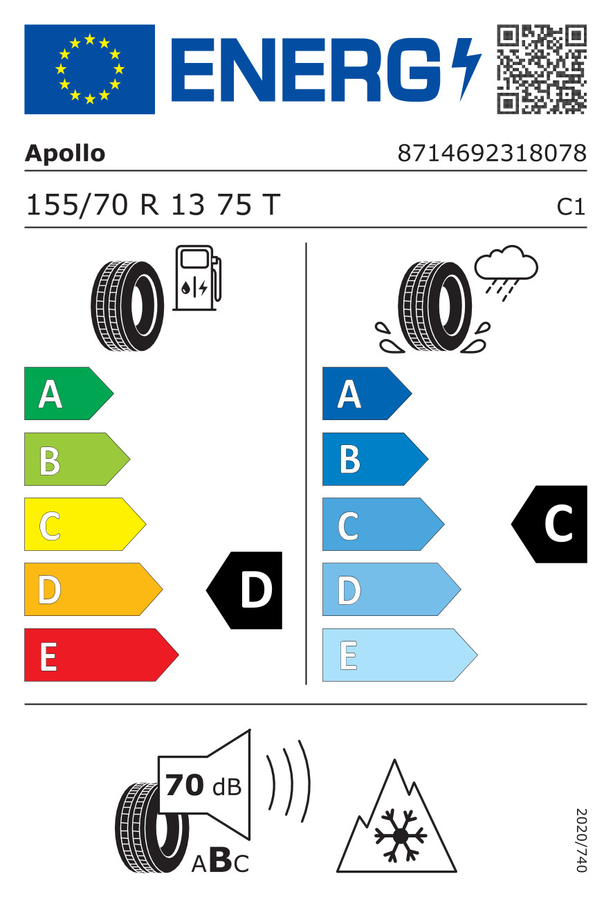 Pneu Apollo Alnac 4G Winter 155/70 R13 avec adhérence maximale M+S - 2