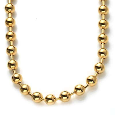 6/8/10/12mm Hotsale Stainless Steel Bead Ball Chain Necklace Men