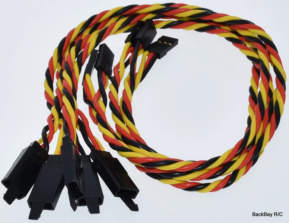 (5) 30CM Twisted 20awg Servo Extension Leads JR / Hitec w/ Built In Safety Clips - Image 2 of 3