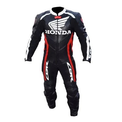 Honda Motorbike Suit Genuine Cowhide Leather FOE MEN ONE PIECE SUIT +FREE GIFT