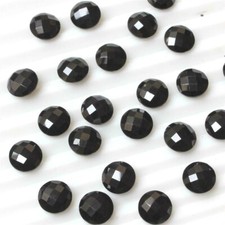 Wholesale Lot 8mm Round Checkered Natural Black Spinel Loose Calibrated Gemstone