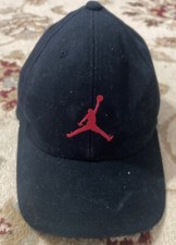 Vintage Nike Air Jordan Flex Fit Black Red Jumpman Logo Hat Cap