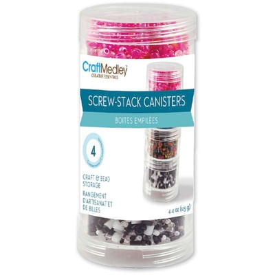 PB810 Bead Storage Screw-Stack Canisters 1.5/"X.75/" 6 Per Pack-