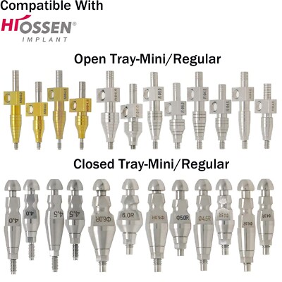 Dental Transfer lmpression Coping Open Closed Tray Alloy Fits Osstem Hiossen