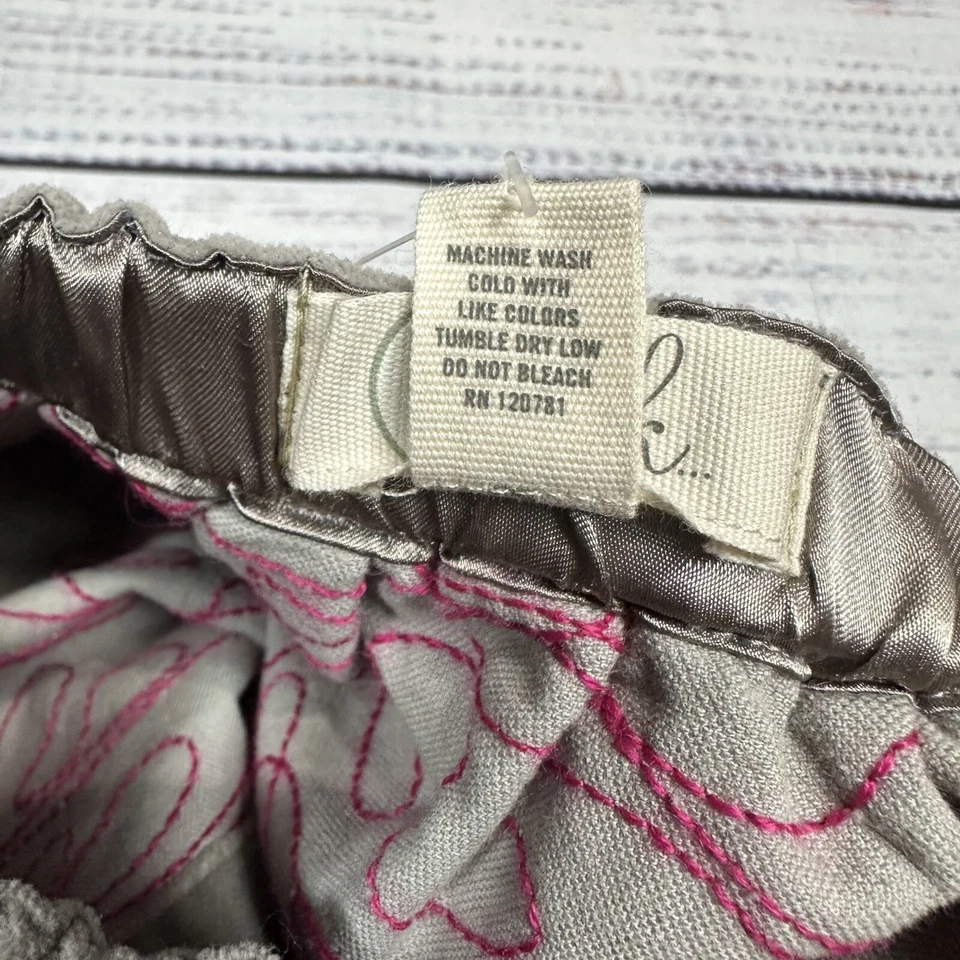 Falda Frida de Terciopelo Gris Peek Girls Talla S 4-5 Nueva con Etiquetas Rosa Bordado Pull On Corta Foto 4 de 4