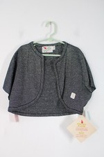 Vtg NOS Herald House S/M Metallic Knit Open Short Sleeve Shrug Sweater