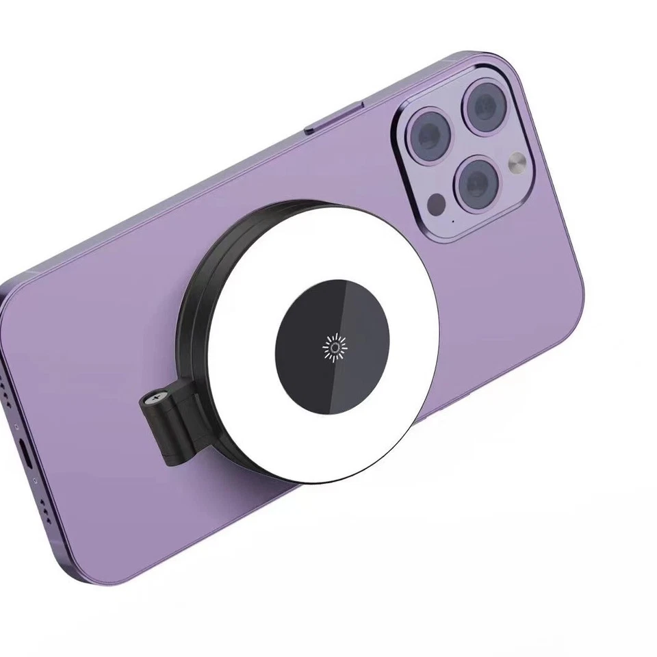 Mini luz de relleno magnética LED de 3 modos para selfies, luz de teléfono compatible con Magsafe Foto 3 de 4