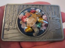 VINTAGE SEA SHELL THEME BELT BUCKLE - GW-17