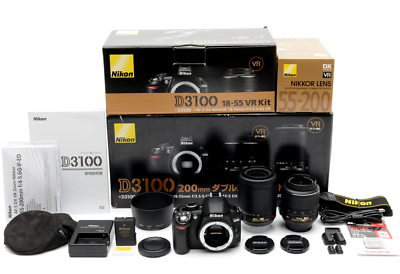 MINT In BOX] Nikon D3100 Digital Camera 18-55mm VR / 55-200mm VR