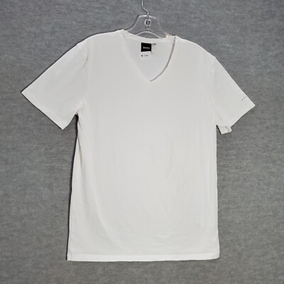 Hugo Boss Boys T-Shirt Large White Short Sleeve V Neck Tee READ