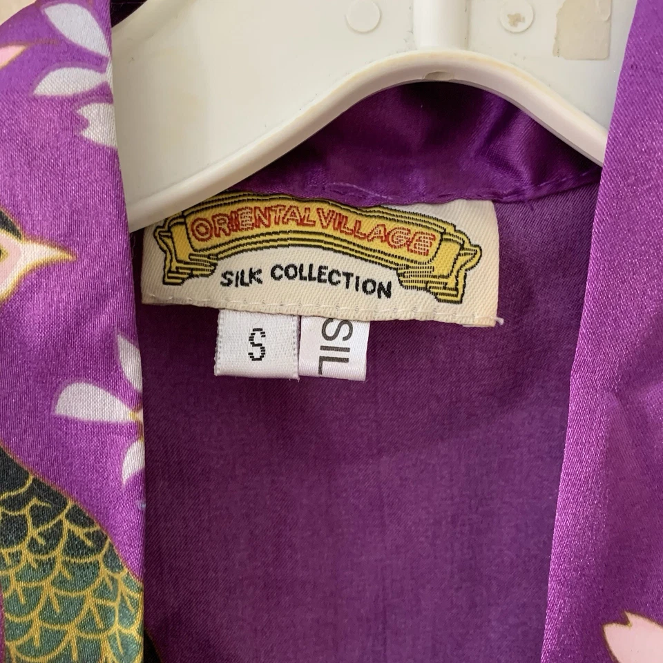Oriental Village children’s S 100% silk Purple kimono robe Top - Image 3 of 4