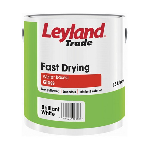 Leyland Trade Fast Drying Water Based Gloss Paint Brilliant White 2.5L 5010426762289 eBay