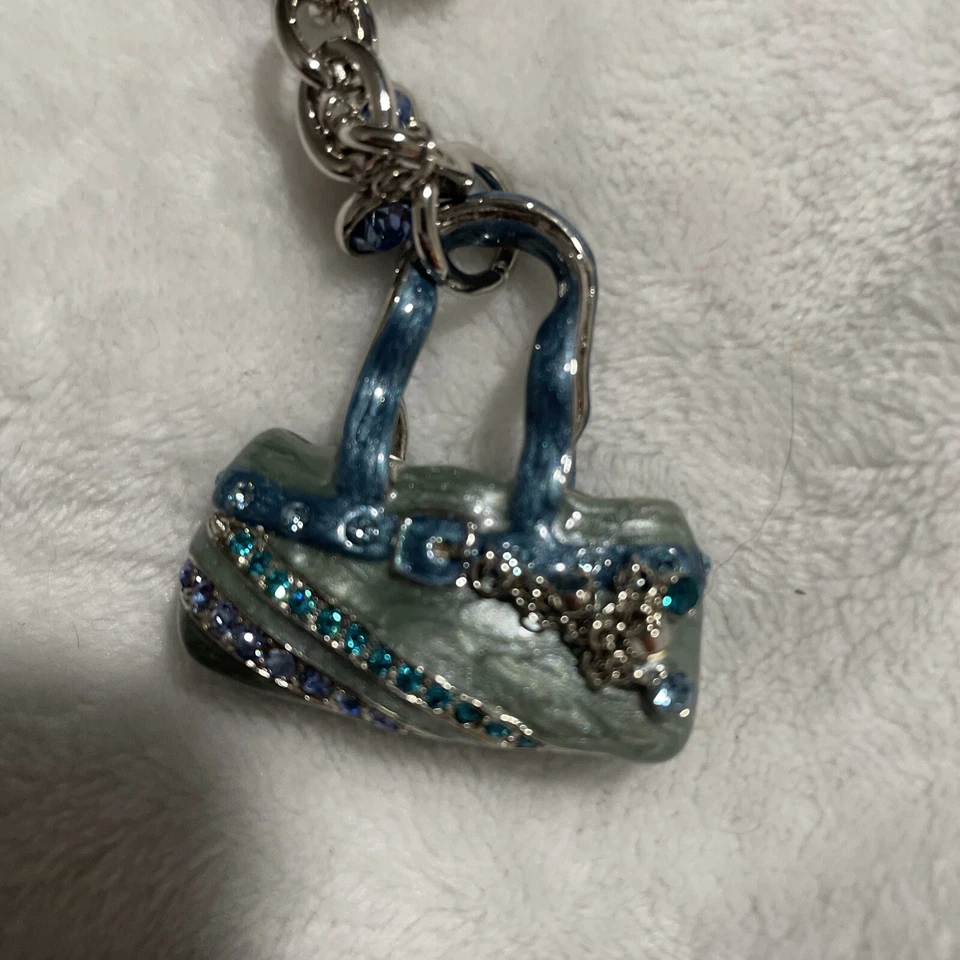 Alexander Kalifano Womens Blue Purse Swarovski Crystals Key Ring - Image 4 of 4