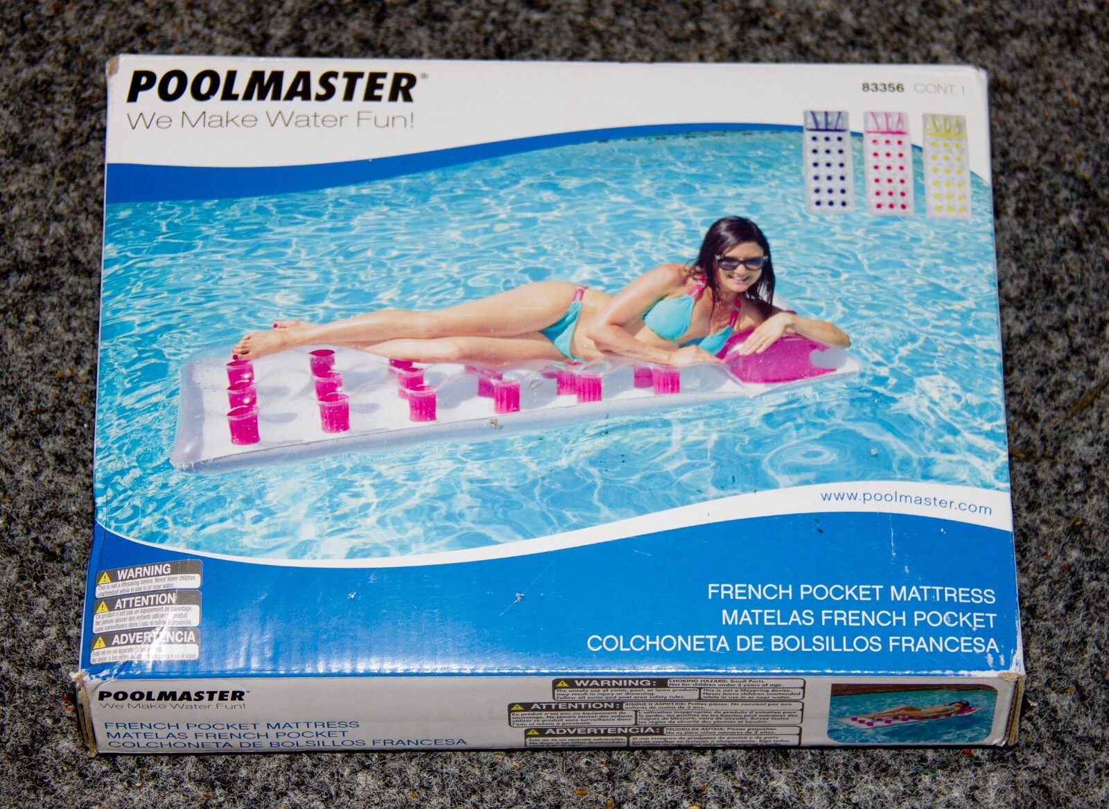 Poolmaster 83356 Colchón de Bolsillo Francés con Almohada - Bolsillos Rosa - NUEVO