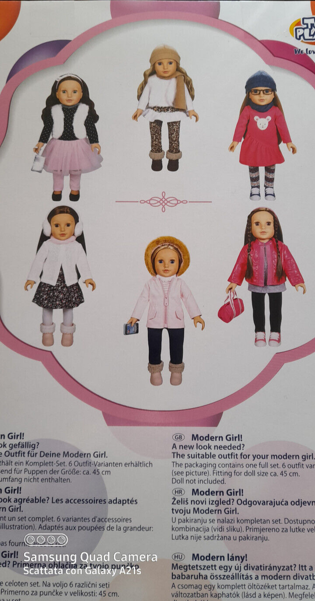 TOY PLACE Modern Girl 6teiliges Puppen Outfit Neu OVP