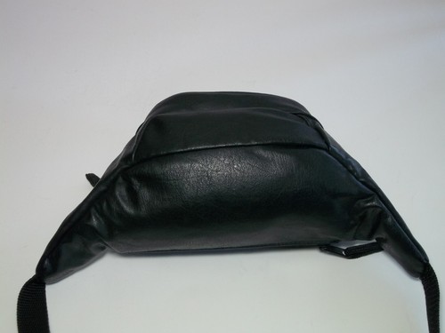 Flight Pax schwarzes Leder Fanny Pack 3 Reißverschlusstaschen 44" Max Vintage - Bild 3 von 5