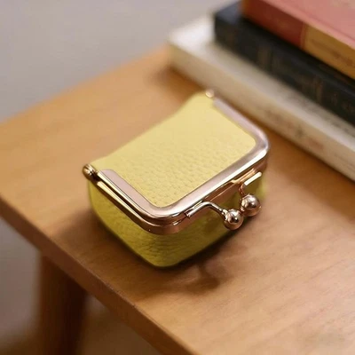 PU-Leder-Kiss-Lock-Geld börse einfarbig Mini-Kleine Tasche Schmuck-Tasche - Bild 1 von 4