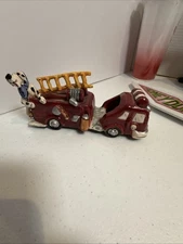 Blue Sky Clayworks by Heather Goldminc Firetruck With Dalmatian Ladder Broke