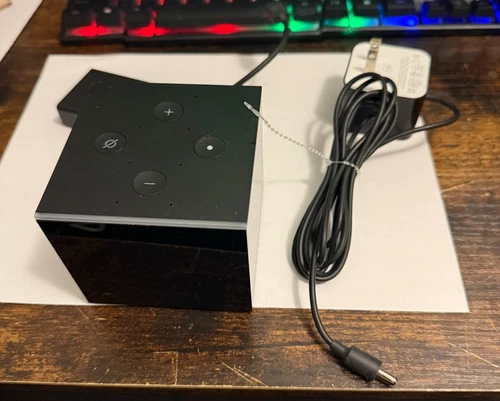 Amazon Fire TV Cube 1st Gen Streaming Media Player w/Alexa see pics w/AC,READ
