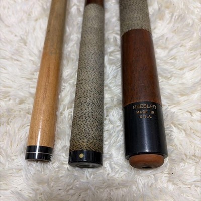 こ*ん様 オールドHUEBLER MADE IN USA Rare Huebler cue, USA-made, 3-piece billiard cue, linen-wrapped