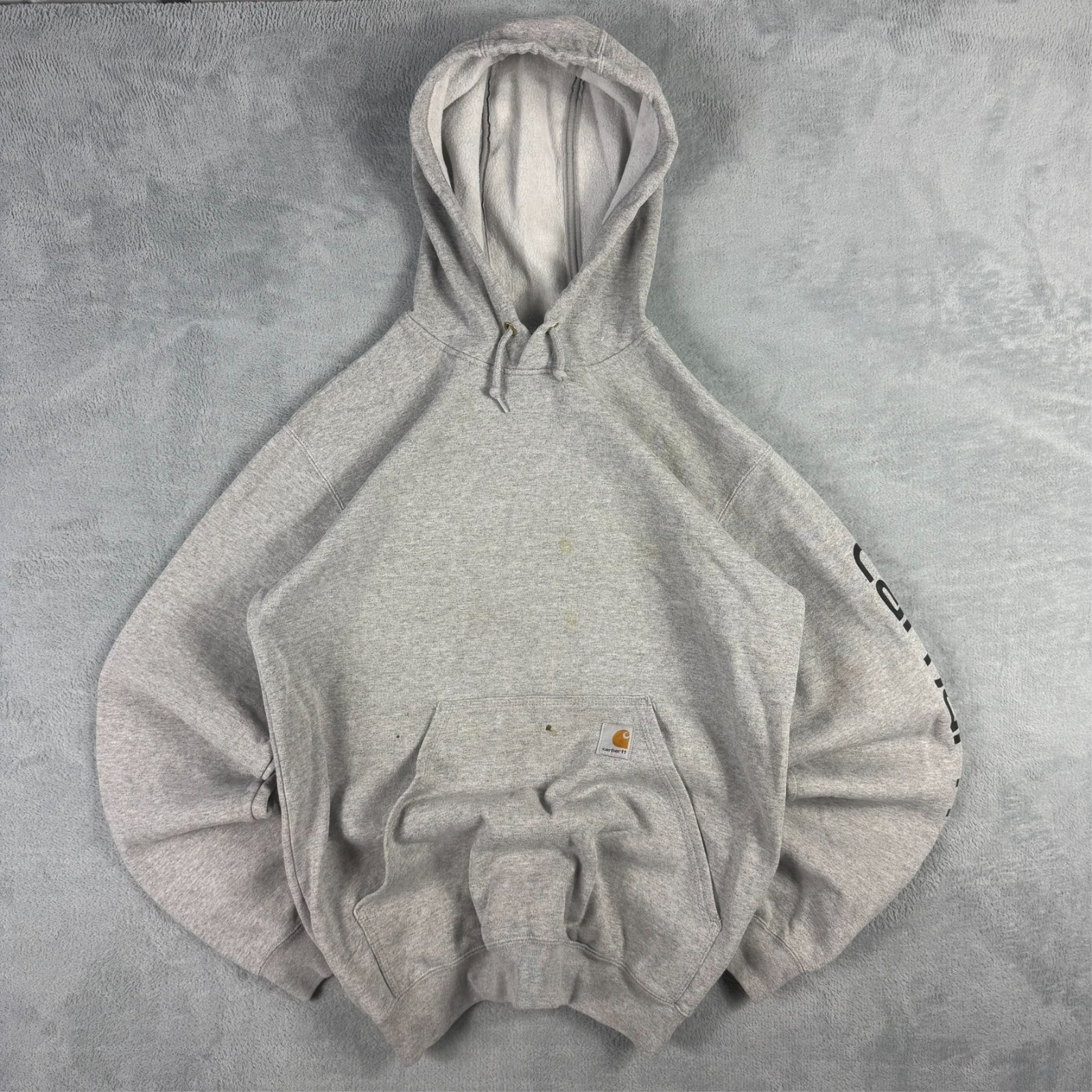 VTG Carhartt 2000's Y2K Grey Heavyweight Original Fit Size Small Pullover Hoodie