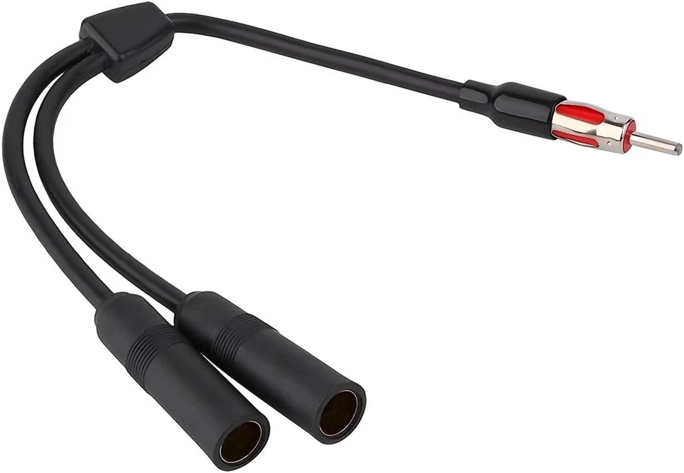 Car Radio Antenna Extension Cable Y Adapter 12 In Dual Female Connectors - Image 3 of 4
