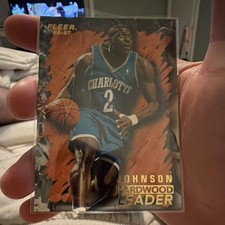 Fleer 1996-97 Hardwood Leader Larry Johnson #122 Charlotte Hornets