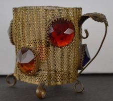 Ormolu Jeweled Brass Fairy Finger Lamp Light