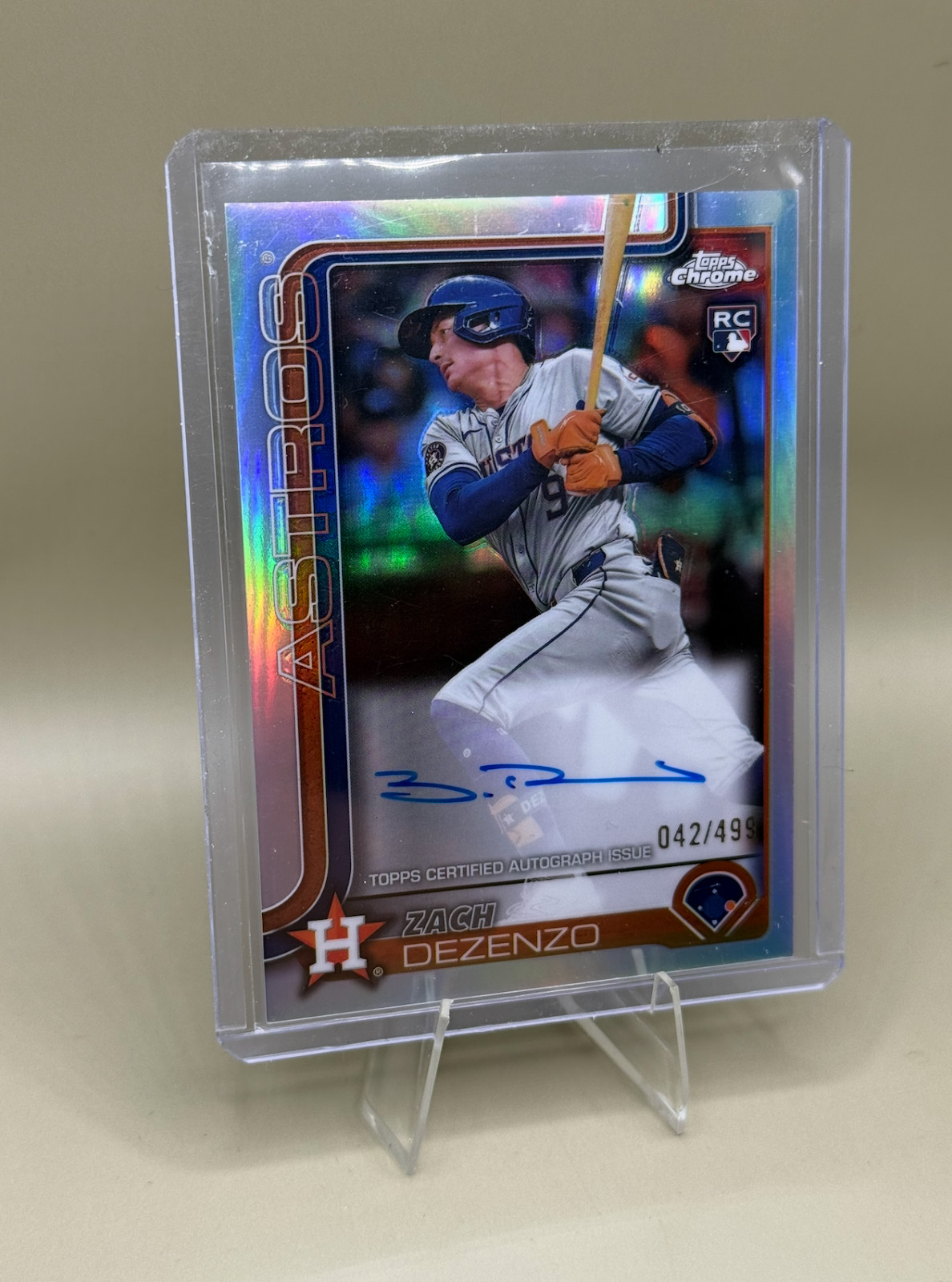 ZACH DEZENZO 2025 Topps Chrome Refractor Rookie Auto /499 Houston Astros RC
