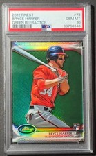 2012 Topps Finest Bryce Harper #73 Green Refractor #d /199 PSA 10 RC Pop 25