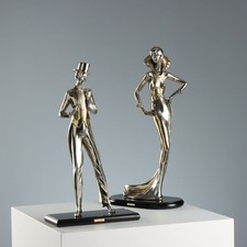 'Amilcare Santini' Sculture Vintage Firmate Coppia Elegante Anni 60 Originali