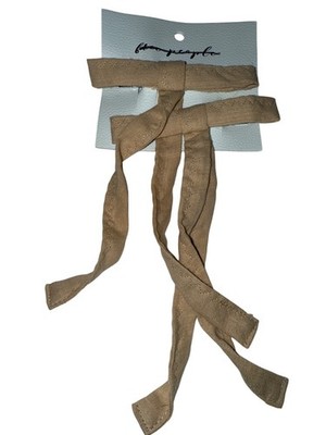 Free People Cutie Pie Bow Women's Hair Clip Fabric Zig Zag Tan NEW 2 Pack