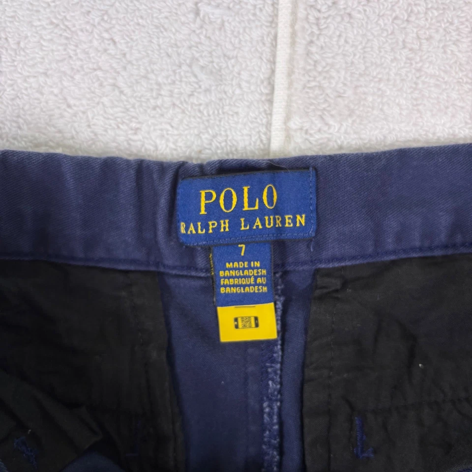 Pantalones chinos Polo Ralph Lauren para niños 7 azul marino rojo pony cintura ajustable algodón Foto 4 de 4