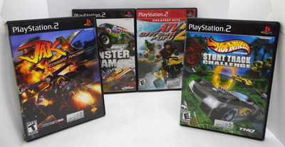 PS2 Video Game Bundle Jakx, Monster Jam, Atv 2, Stunt Track Challenge