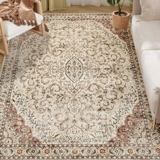 Machine Washable Area Rug 5x7 ft - Mixed Brown