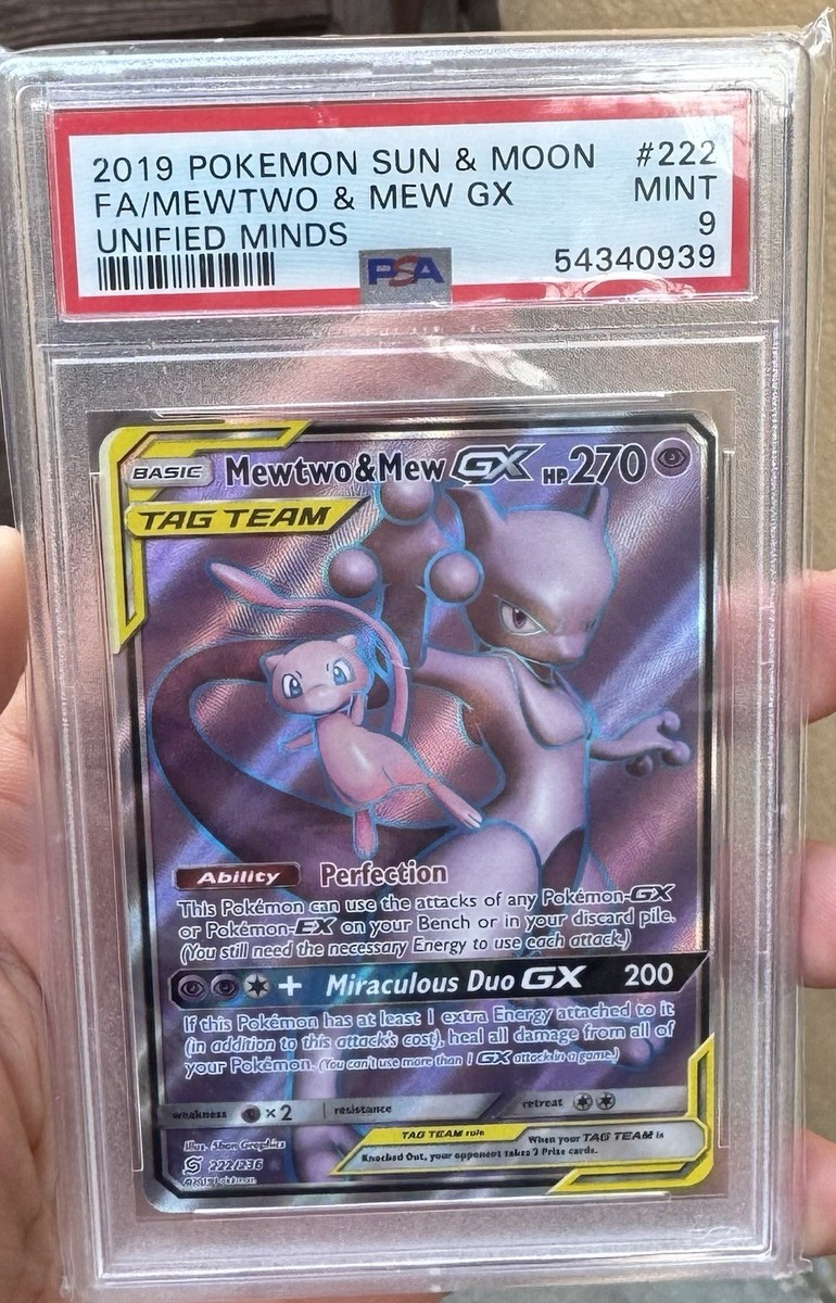 2019 Pokémon Mewtwo & Mew GX #222/236 Full Art PSA 9 - Unified