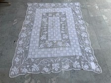 5x6ft Antique Handmade French Crochet Lace Tablecloth Kitchen textile 190x142 cm