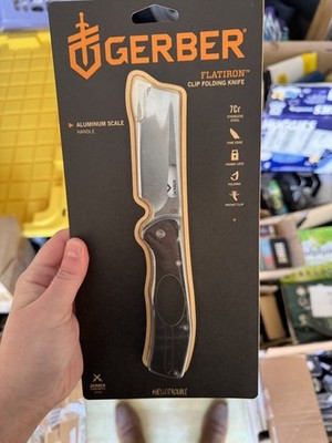 Gerber Flatiron Clip Folding Knife  Stainless Steel #31-003518N  NEW