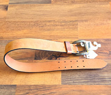 TOREL Men's Brown Solid Dress Belt 1.5in Adjustable Buckle Size 24 New