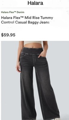 Halara Flex Mid Rise Tummy Control Casual Wide-leg Baggy Jeans. Sz. M Reg. NWT