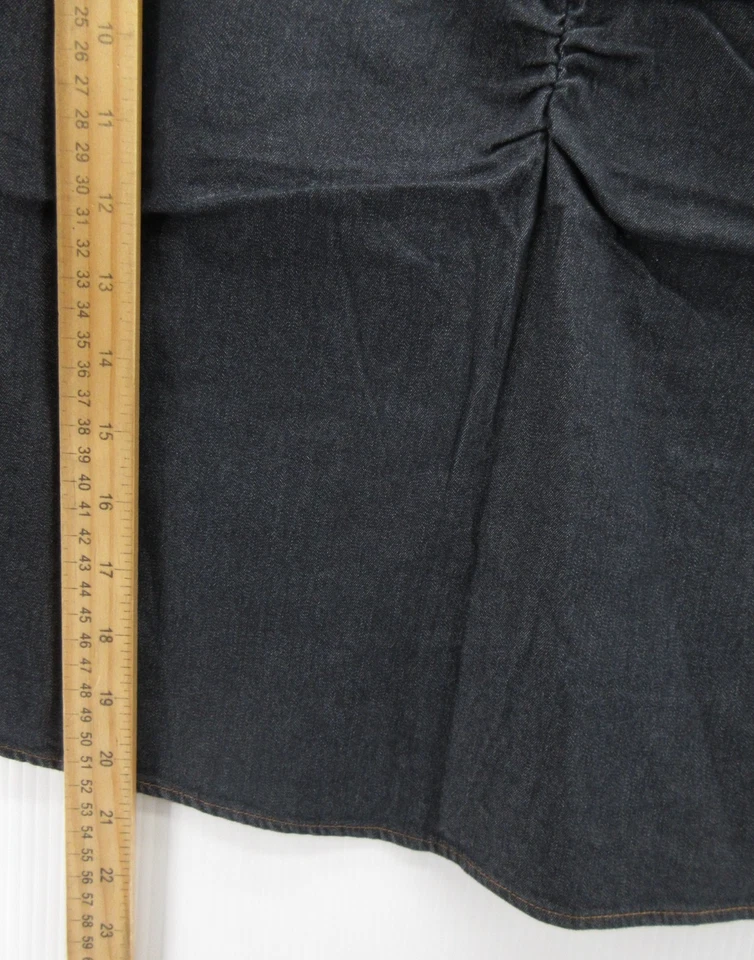 Camiseta sin mangas vintage Gap para mujer azul medio acanalada denim elástico cabaña Y2K corta Foto 3 de 4