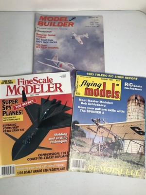Lot of 3 Vintage Flying Model Magazine Issues Model Builder & Fine Scale Modeler