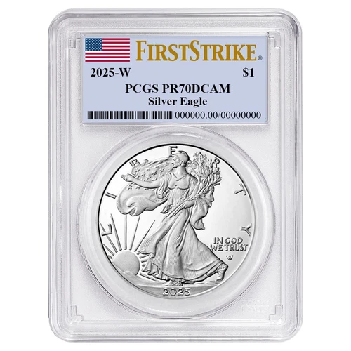 2025-W Proof $1 American Silver Eagle PCGS PR70DCAM FS Flag Label