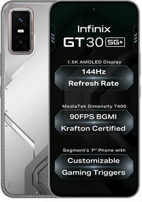 Infinix GT 30 5G+ (White 128GB 8GB RAM) Dimensity 7400 Processor Unlocked