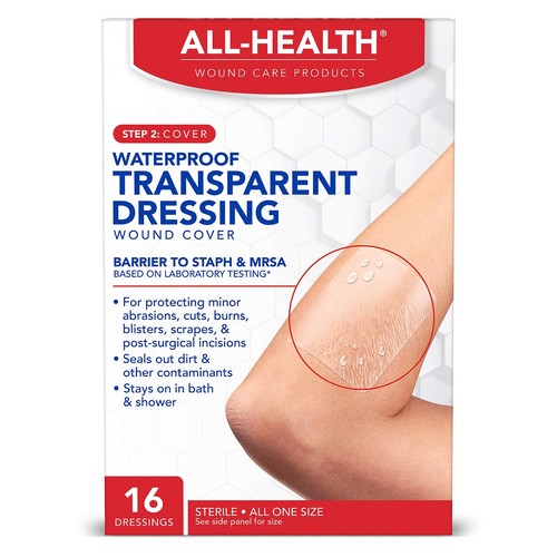 Waterproof Transparent Wound Dressing Cover 2.36"x2.75" 16 Pack