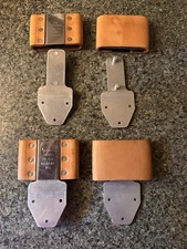 3" Leather Covered Aluminum Blevins / Stirrup Buckles Vertical Posts 2 Pair 
