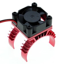 RC Aluminum Alloy TT-02 Motor Heat Sink Heatsink with 5-6V Cooling Fan Red